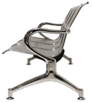 Public Seating Heavy Duty Standard Steel 3 Seater Silver Mad Chair Company