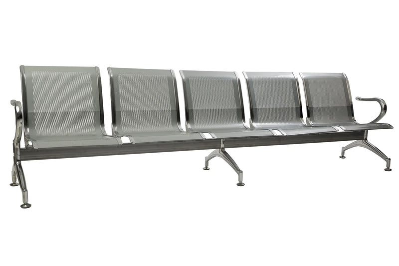 Public Seating Heavy Duty Standard Steel 5 Seater Silver Mad Chair Company