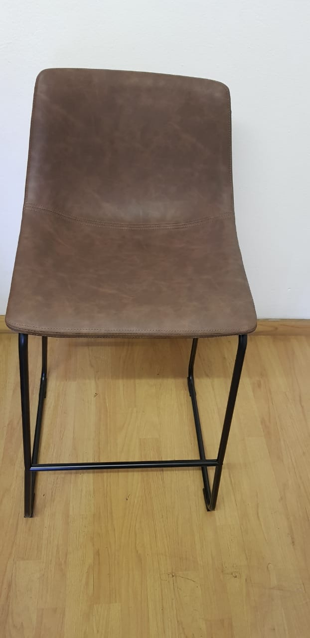 Vintage Sleigh Kitchen Stool 76cm Brown Mad chair Company