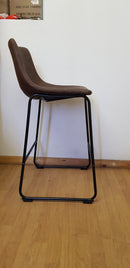 Vintage Sleigh Kitchen Stool 66cm Brown Mad chair Company