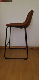 Vintage Sleigh Kitchen Stool 66cm Brown Mad chair Company