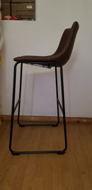 Vintage Sleigh Kitchen Stool 66cm Brown Mad chair Company