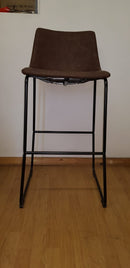 Vintage Sleigh Kitchen Stool 66cm Brown Mad chair Company