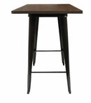 Tolix Bar Table Black Dark Wood Top Mad Chair Company