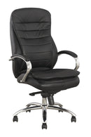 Luvitt High Back Chair Black Seat And Backrest Silver Frame Mad Chair Company 