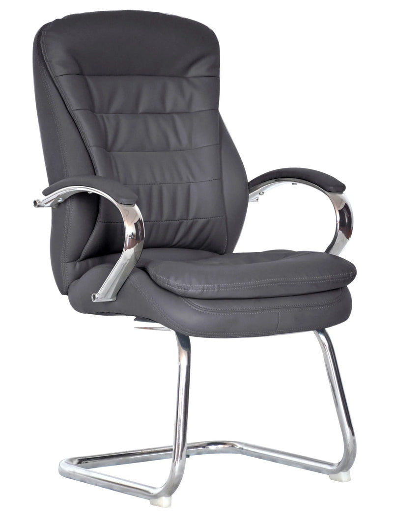 Luvitt Visitor Chair Black Seat and Backrest Silver Frame Mad Chair Company