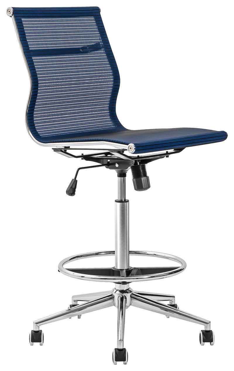 Netting Draughtsman Chair Blue Silver Mad Chair Company