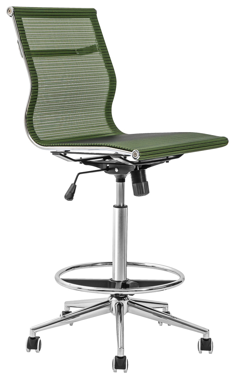 Netting Draughtsman Chair Green Silver Mad Chair Company
