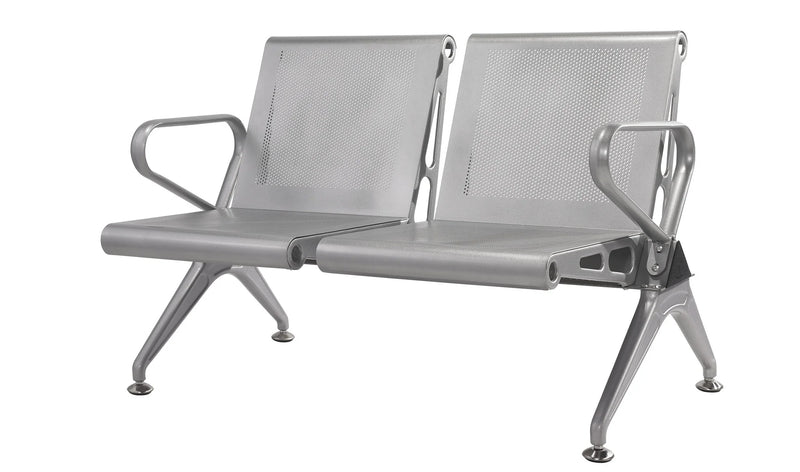 Public Seating New Chrome Deluxe 2 Seater Silver Mad Chair Company