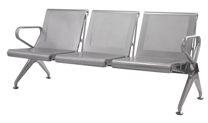 Public Seating New Chrome Deluxe 3 Seater Silver Mad Chair Company