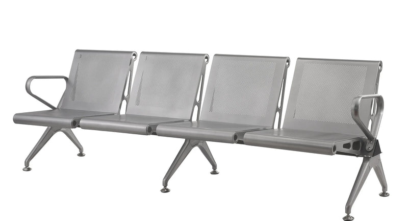 Public Seating New Chrome Deluxe 4 Seater Silver Mad Chair Company
