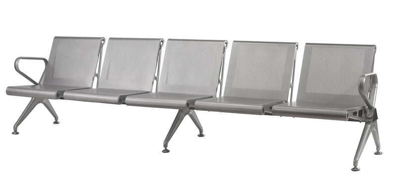 Public Seating New Chrome Deluxe 5 Seater Silver Mad Chair Company