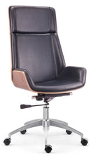 Nouvelle High Back Black Walnut Wooden Frame Office Chair Mad Chair Company