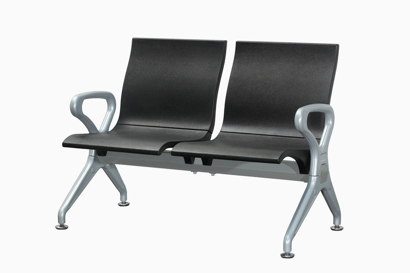 Public Seating Polyurethane 2 Seater Black Silver Mad Chair Company