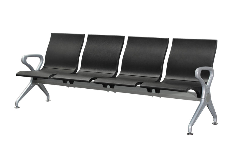 Public Seating Polyurethane 4 Seater Black Silver Mad Chair Company