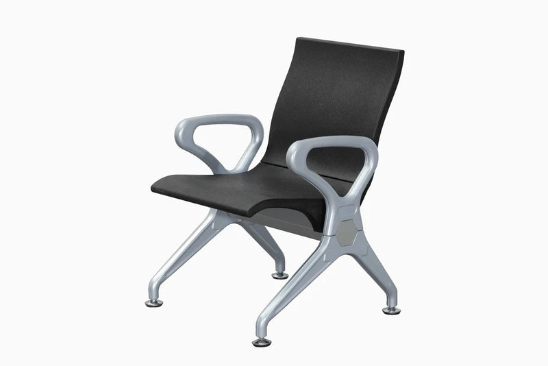 Public Seating Polyurethane 1 Seater Black Silver Mad chair company