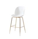 Replica Beetle Barstool - White seat 76cm Gold Leg Mad chair company