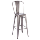SILVER tolix kitchen stool with large backrest mad chair company