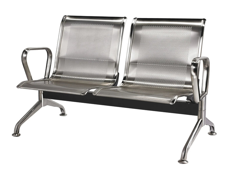 Public Seating Stainless Steel 2 Seater Silver Mad Chair Company