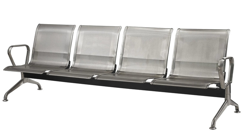 Public Seating Stainless Steel 4 Seater Silver Mad Chair Company