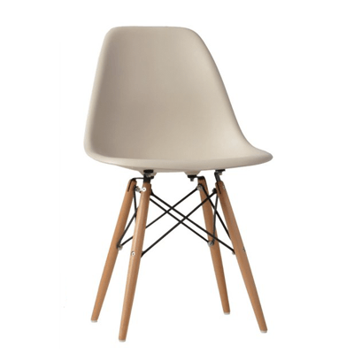 replica del eames eiffel wood leg Beige / Sand colour plastic mad chair company