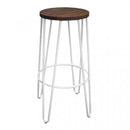 replica hairpin metal  bar stool wood seat white mad chair company 