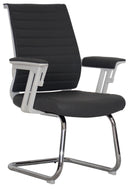 Wall Street Visitor Black Frame Dark Grey Seat And Back Rest Office Chair Mad Chair Company