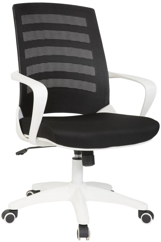 White Nite Operator Chair Black Seat and Backrest Mad Chair Company