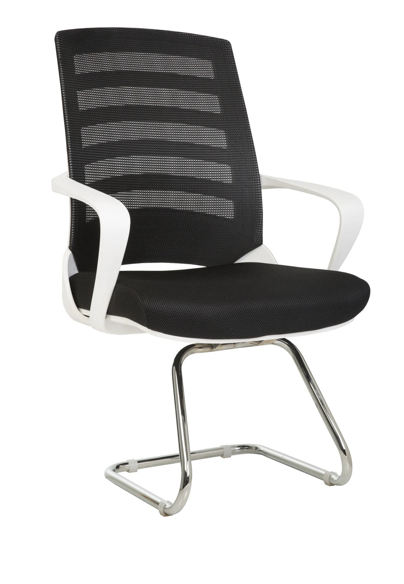 White Nite Visitor Chair Black Seat And Backrest Mad Chair Company