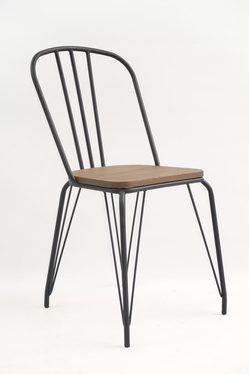 replica hairpin metal chair wood seat black mad chair company 