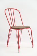 replica hairpin metal chair wood seat red mad chair company 