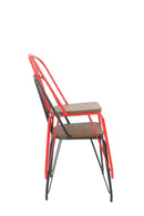 replica hairpin metal chair wood seat galvanised red black mad chair company 
