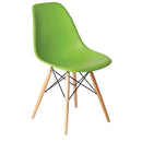 replica del eames eiffel wood leg Green plastic mad chair company