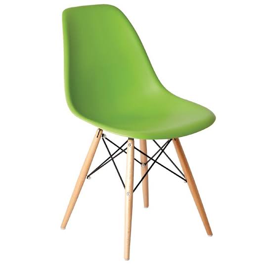 replica del eames eiffel wood leg Green plastic mad chair company