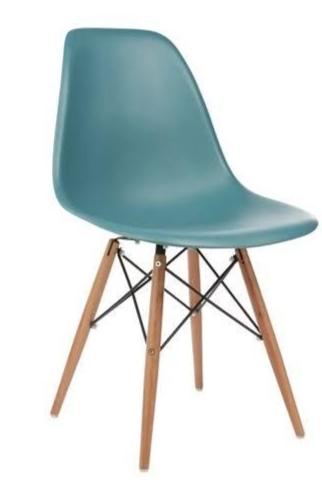 replica del eames eiffel wood leg Marine Blue plastic mad chair company