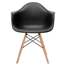 Replica Del Eames Eiffel - Arm Chair/Wood Leg Mad Chair Company Black