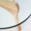 Replica Noguchi Coffee Table Natural wood glass top Mad chair company solid ash leg tempered glass top