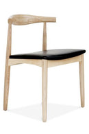 hans wegner elbow chair black seat natural wood keren MAD CHAIR COMPANY