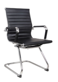 Replica Eames Visitor Chair - Leather Sleigh Base Mad Chair Company