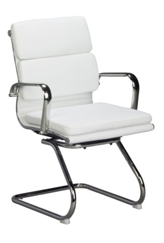 Replica Eames Padded Visitor Chair - PU Sleigh Base Mad Chair Company