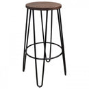 replica hairpin metal bar stool wood seat black mad chair company 