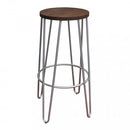 replica hairpin metal  bar stool wood seat galvanised mad chair company 